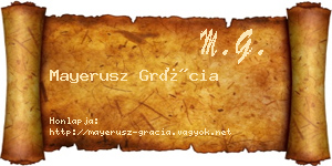 Mayerusz Grácia névjegykártya